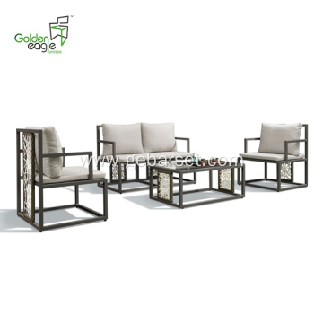 4pcs aluminum new design wicker sofa set